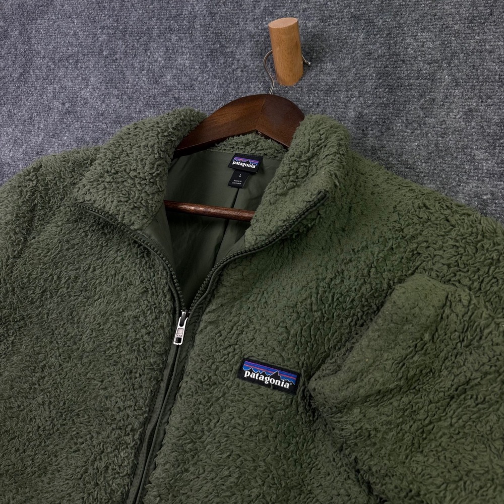Patagonia Los Gatos Fleece Jacket Womens Large Green Full Zip Soft Fuzzy 0611